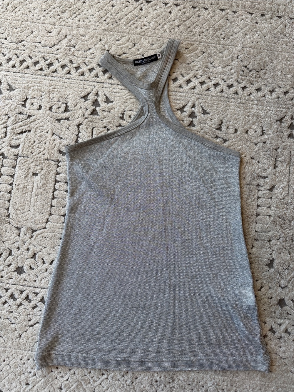 Dolce & Gabbana Metallic Gray Racerback Tank